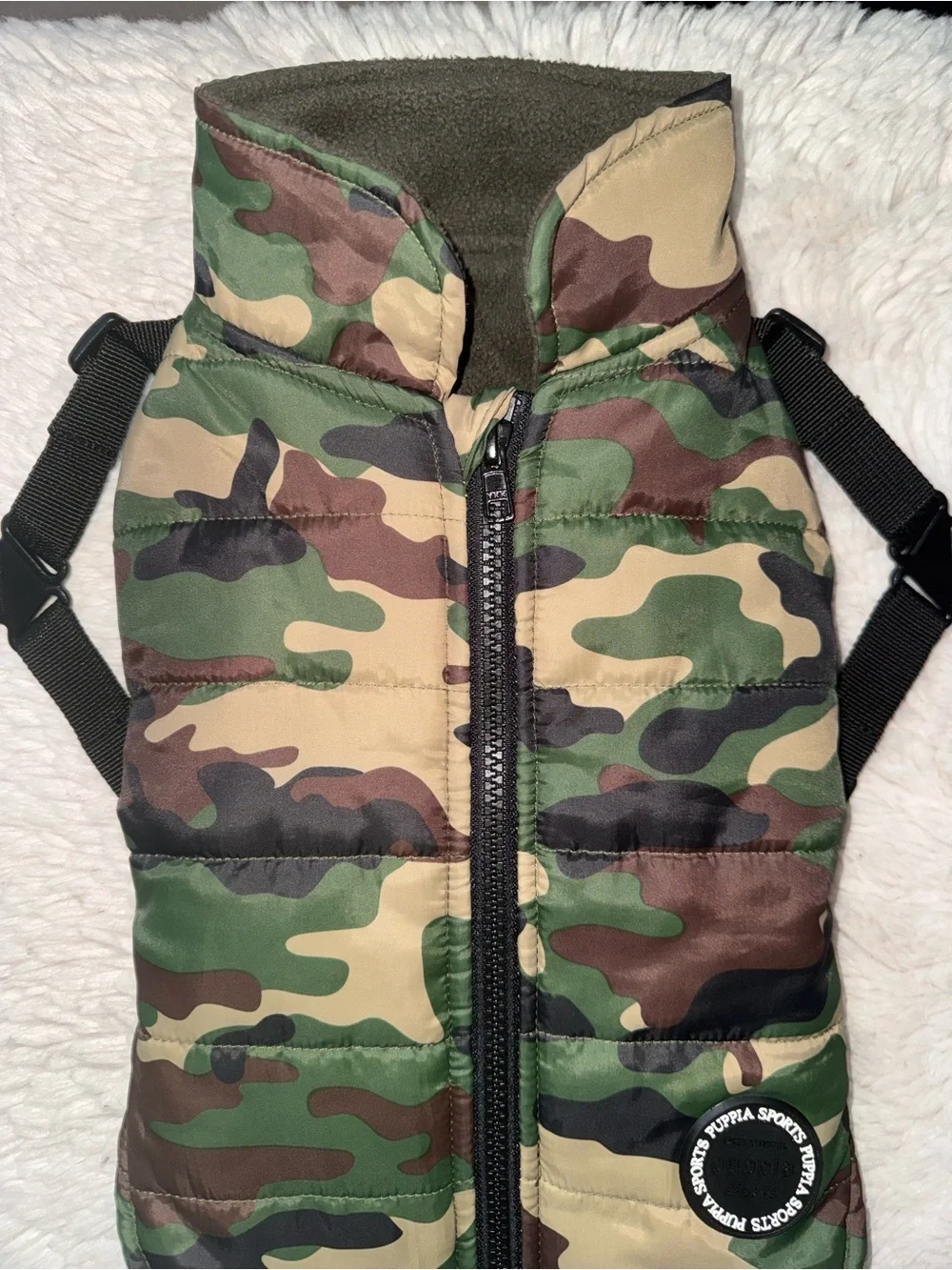 Puppia Mountaineer II Camo Coat With Attached Harness Size Large